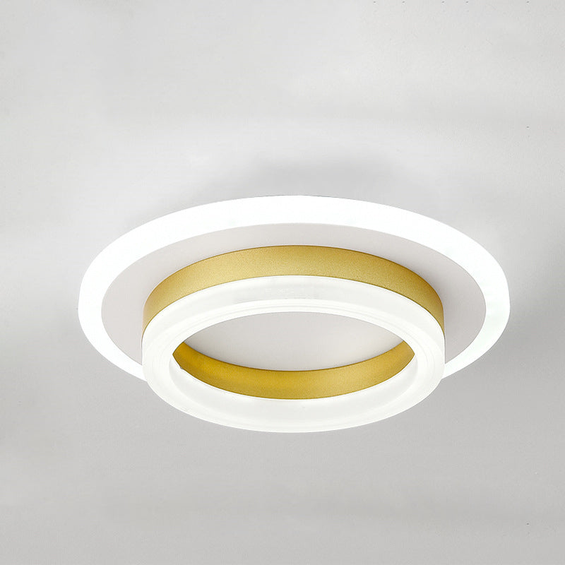Luz de techo LED de montaje empotrado con pantalla cuadrada redonda geométrica acrílica de simplicidad moderna para sala de estar 
