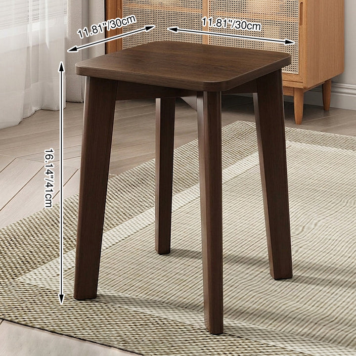 Modern Minimalist Square Upholstered Plywood Beech Wood Technology Fabric Dining Chair For Dining Room