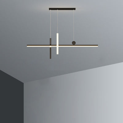 Moderne minimalistische Streifen Kegel Kreis Eisen Acryl LED Kronleuchter Insel Licht für Esszimmer 