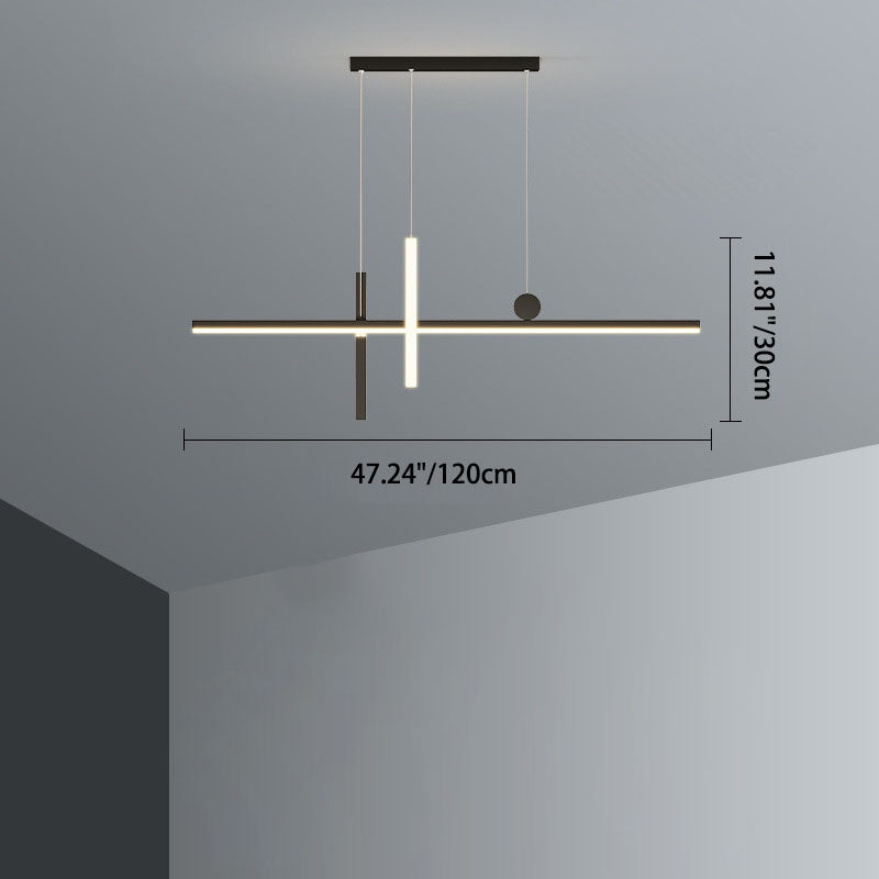 Moderne minimalistische Streifen Kegel Kreis Eisen Acryl LED Kronleuchter Insel Licht für Esszimmer 