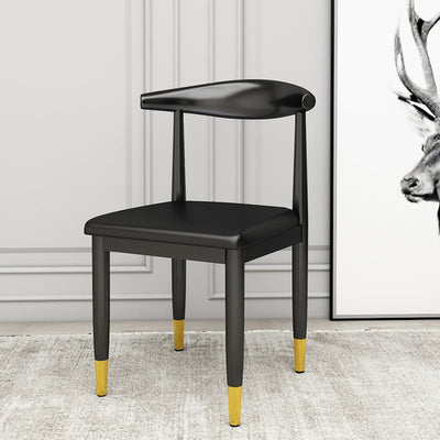 Dossier de chaise de salle à manger en cuir PU carré de luxe contemporain pour salle à manger 