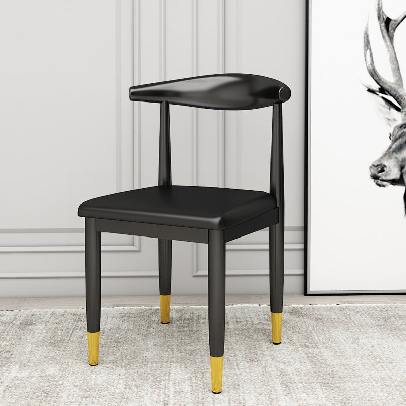 Dossier de chaise de salle à manger en cuir PU carré de luxe contemporain pour salle à manger 