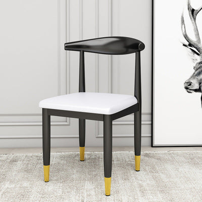 Dossier de chaise de salle à manger en cuir PU carré de luxe contemporain pour salle à manger 