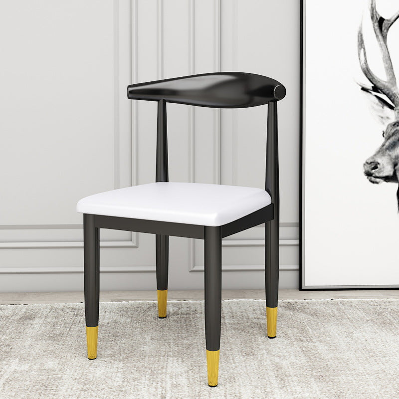 Dossier de chaise de salle à manger en cuir PU carré de luxe contemporain pour salle à manger 