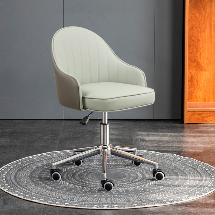 Modern Simplicity Faux Leather Sponge Stainless Steel SGS Desk Chair Backrest Movable For Home Office