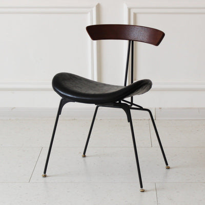 Chaise de salle à manger contemporaine en fourmi industrielle, bois, armature en cuir, tissu, éponge avec dossier pour salle à manger 
