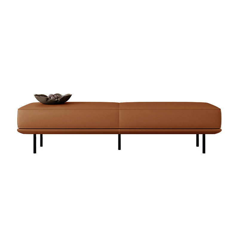 Modern Minimalist Rectangular Microfiber Leather Plywood Steel Sponge End Of The Bed Low Stool Backless For Bedroom