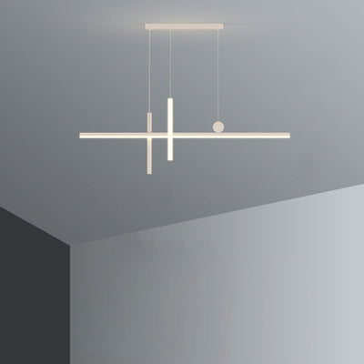 Moderne minimalistische Streifen Kegel Kreis Eisen Acryl LED Kronleuchter Insel Licht für Esszimmer 