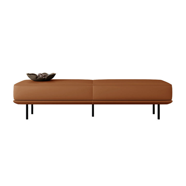 Modern Minimalist Rectangular Microfiber Leather Plywood Steel Sponge End Of The Bed Low Stool Backless For Bedroom