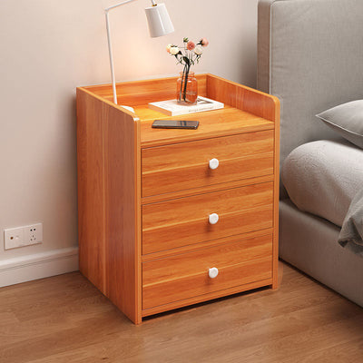 Table de chevet rectangulaire minimaliste moderne en panneau de densité avec 1/2/3 tiroirs pour chambre à coucher 