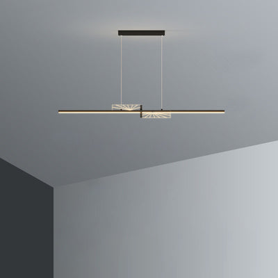 Moderne minimalistische Streifen Kegel Kreis Eisen Acryl LED Kronleuchter Insel Licht für Esszimmer 