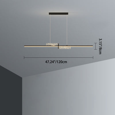 Moderne minimalistische Streifen Kegel Kreis Eisen Acryl LED Kronleuchter Insel Licht für Esszimmer 