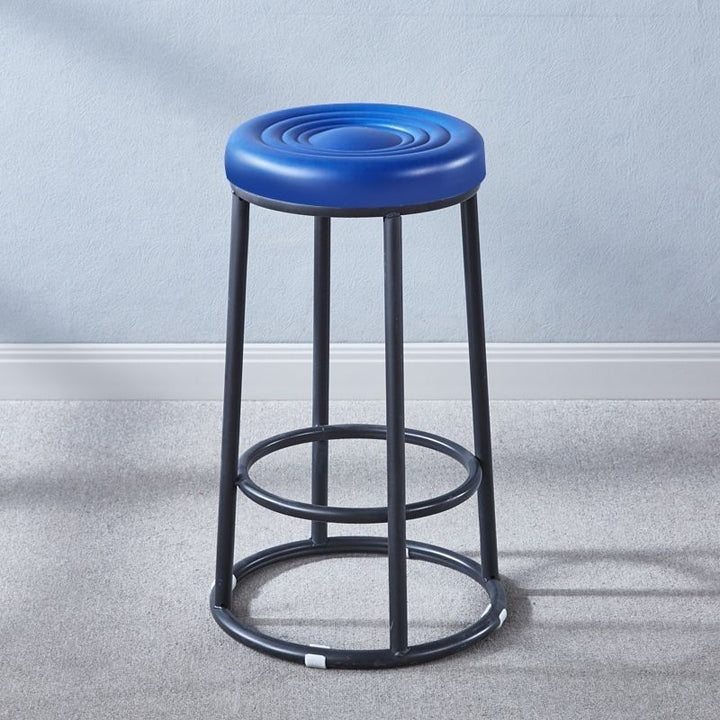Modern Simplicity Leather Carbon Steel Cotton Metal Round Bar Stool Footrest For Kitchen
