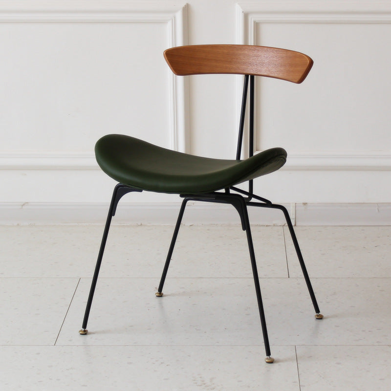 Chaise de salle à manger contemporaine en fourmi industrielle, bois, armature en cuir, tissu, éponge avec dossier pour salle à manger 