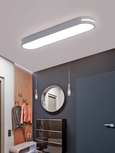 Modern Minimalist Elliptical Strip Iron Acrylic LED Flush Mount Ceiling Light For Hallway