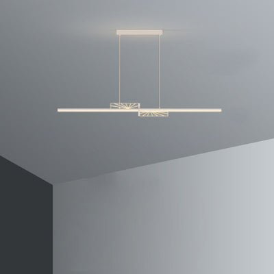 Moderne minimalistische Streifen Kegel Kreis Eisen Acryl LED Kronleuchter Insel Licht für Esszimmer 