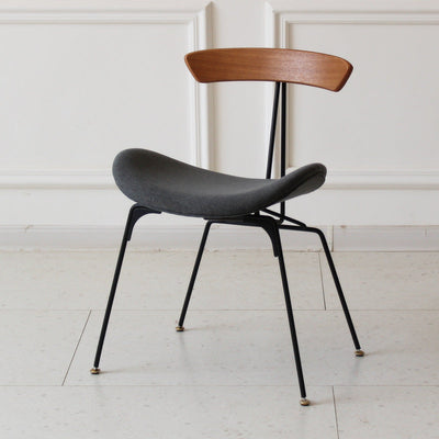 Chaise de salle à manger contemporaine en fourmi industrielle, bois, armature en cuir, tissu, éponge avec dossier pour salle à manger 