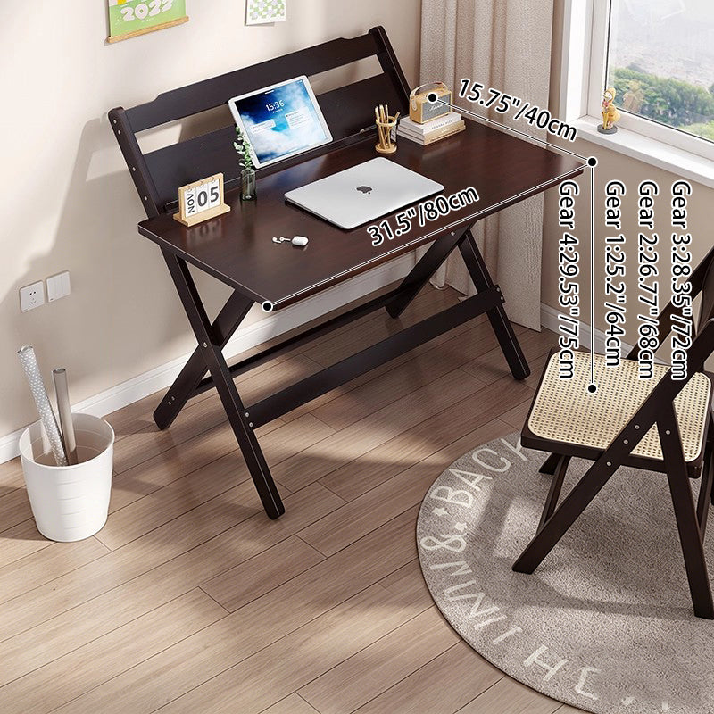 Traditional Chinese Bamboo Rectangular Foldable Study Desk 1-Tier Folding Writing Table For Living Room