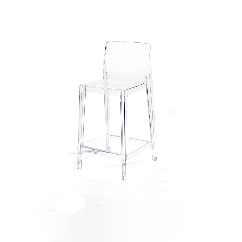 Modern Minimalist PC Rectangular Bar Stool Backrest Armless For Kitchen