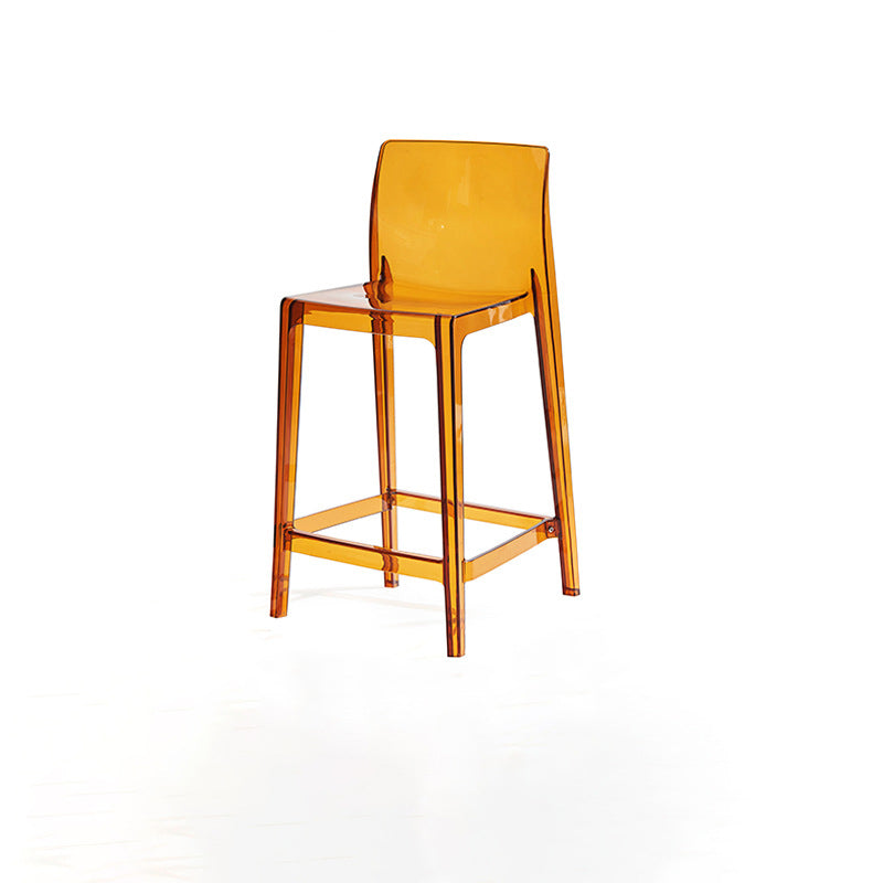 Modern Minimalist PC Rectangular Bar Stool Backrest Armless For Kitchen