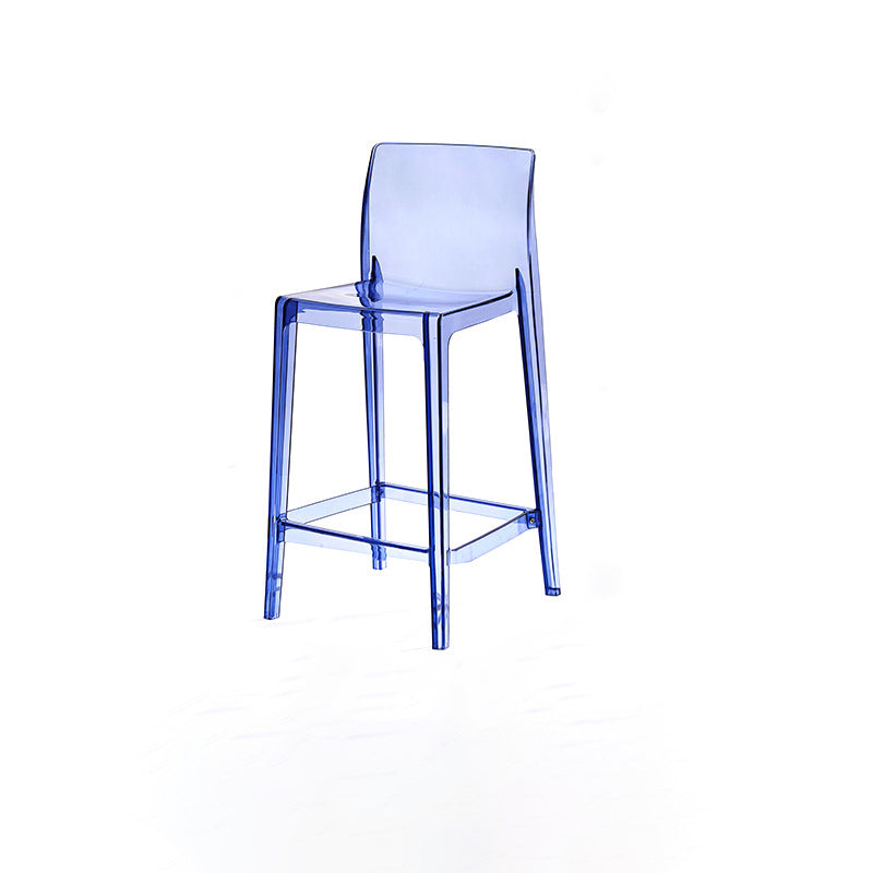 Modern Minimalist PC Rectangular Bar Stool Backrest Armless For Kitchen