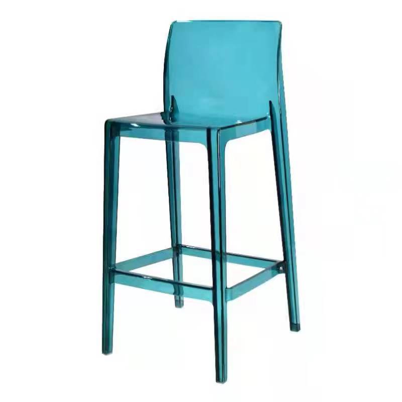 Modern Minimalist PC Rectangular Bar Stool Backrest Armless For Kitchen