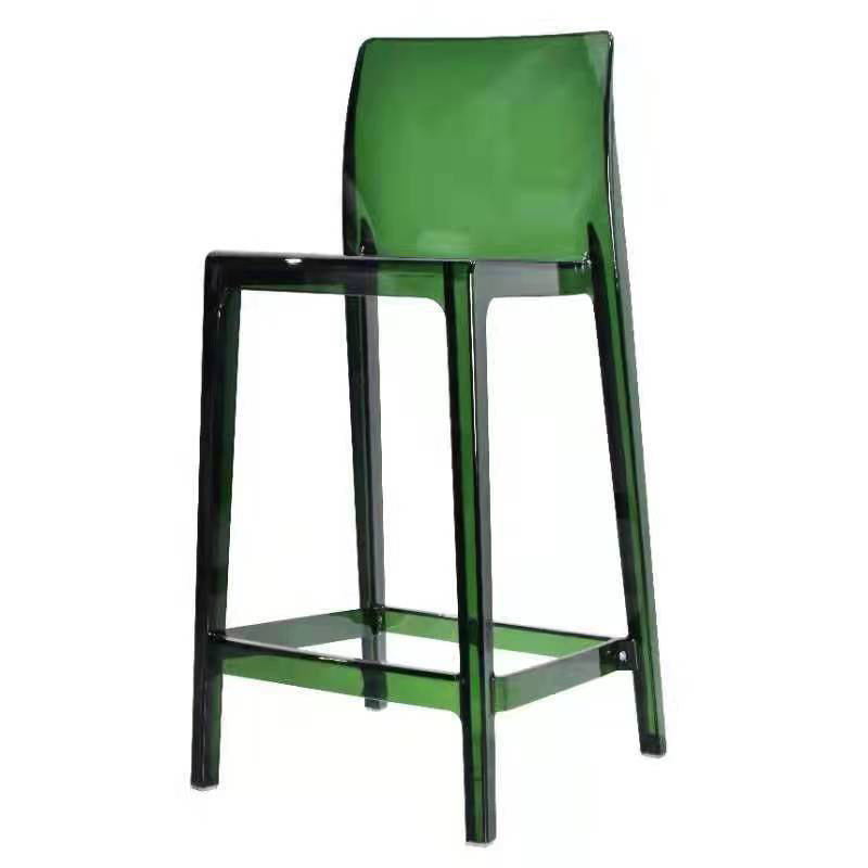 Modern Minimalist PC Rectangular Bar Stool Backrest Armless For Kitchen