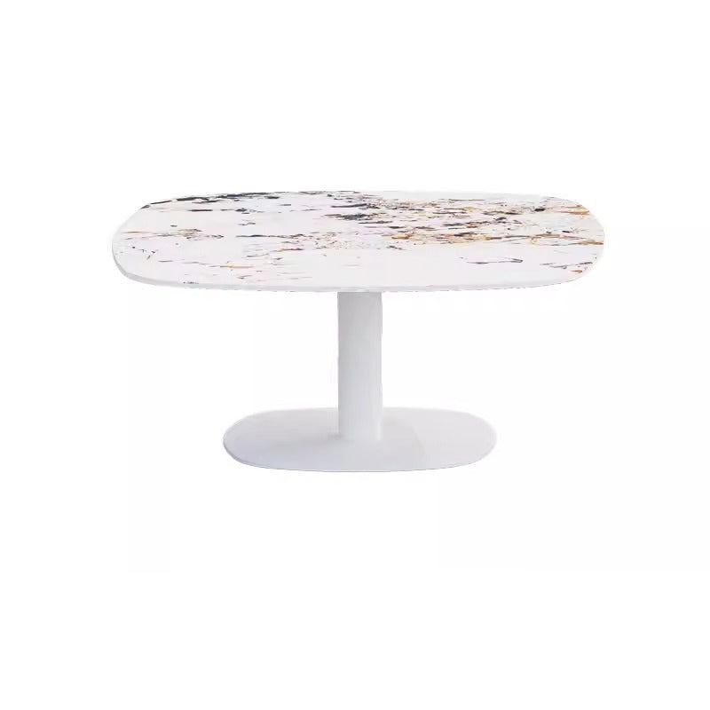 Contemporary Boho Waterproof Weaving Rattan Rope Sponge Aluminum Alloy Slab Round Elliptical Outdoor Coffee Table &amp; Chair Set For Outdoor Patio