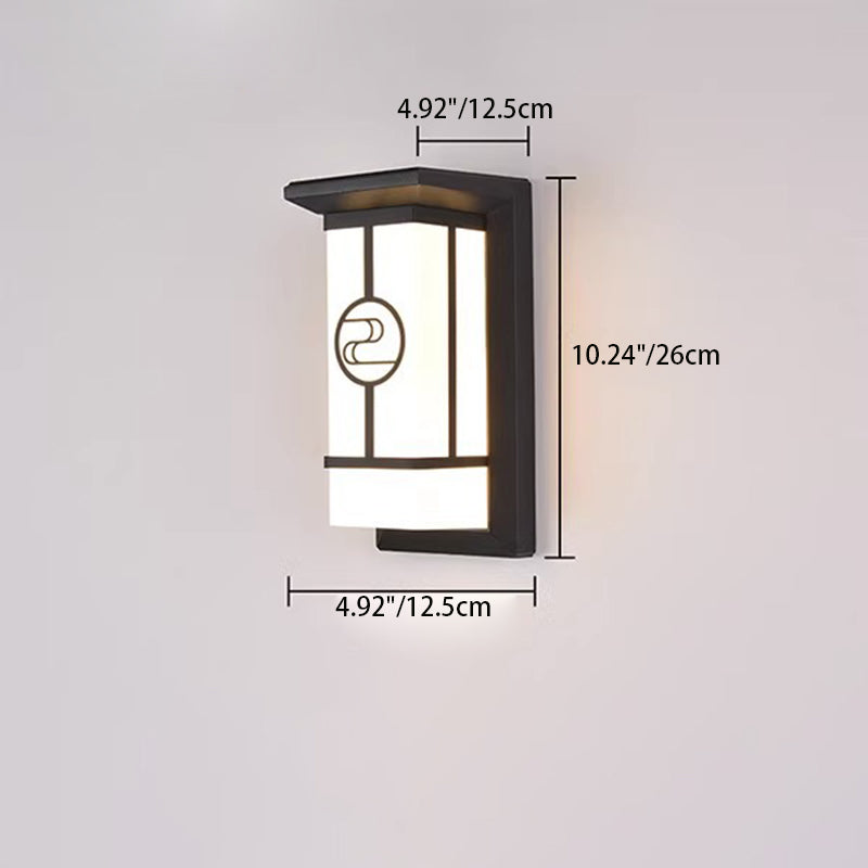 Lampe murale moderne en forme de cuboïde en aluminium acrylique LED étanche pour patio extérieur 