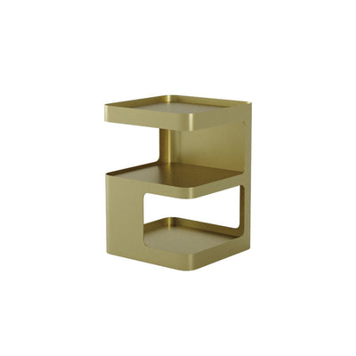 Contemporary Creative Rectangular Stainless Steel Side Table 3-Tier For Living Room