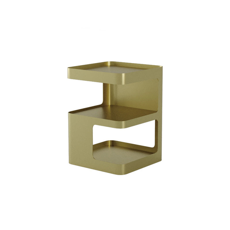 Contemporary Creative Rectangular Stainless Steel Side Table 3-Tier For Living Room