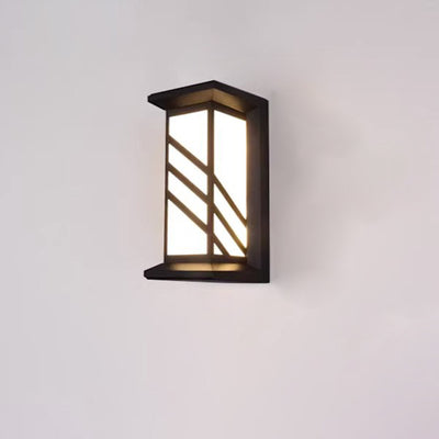 Lampe murale moderne en forme de cuboïde en aluminium acrylique LED étanche pour patio extérieur 