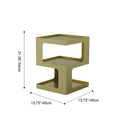 Contemporary Creative Rectangular Stainless Steel Side Table 3-Tier For Living Room