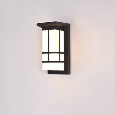 Lampe murale moderne en forme de cuboïde en aluminium acrylique LED étanche pour patio extérieur 