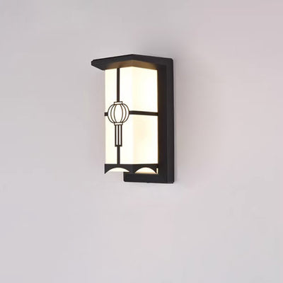 Lampe murale moderne en forme de cuboïde en aluminium acrylique LED étanche pour patio extérieur 