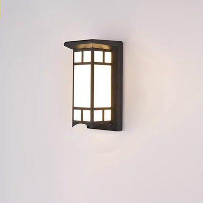 Lampe murale moderne en forme de cuboïde en aluminium acrylique LED étanche pour patio extérieur 