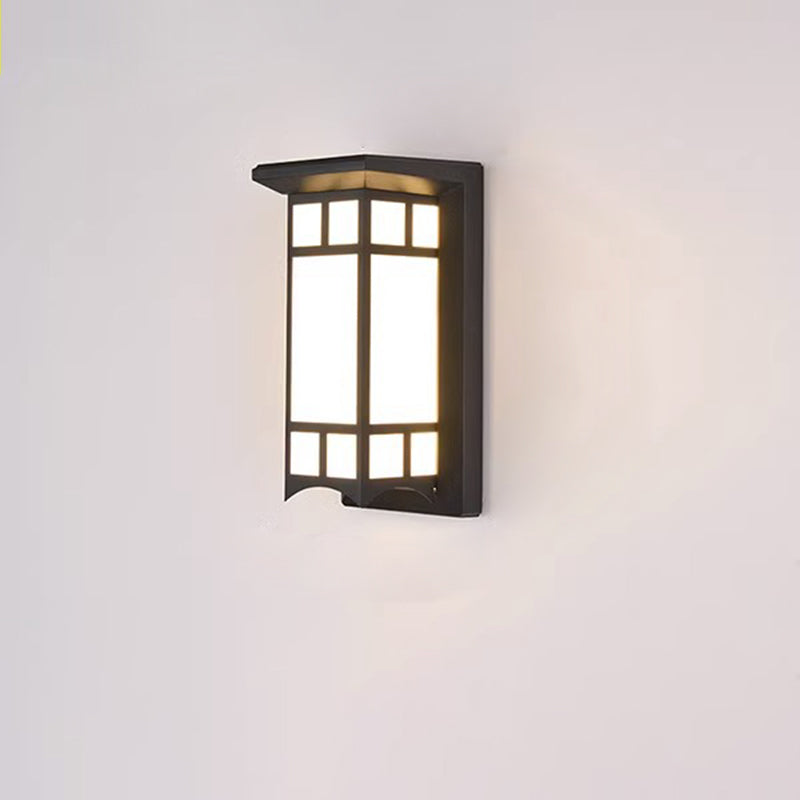 Lampe murale moderne en forme de cuboïde en aluminium acrylique LED étanche pour patio extérieur 