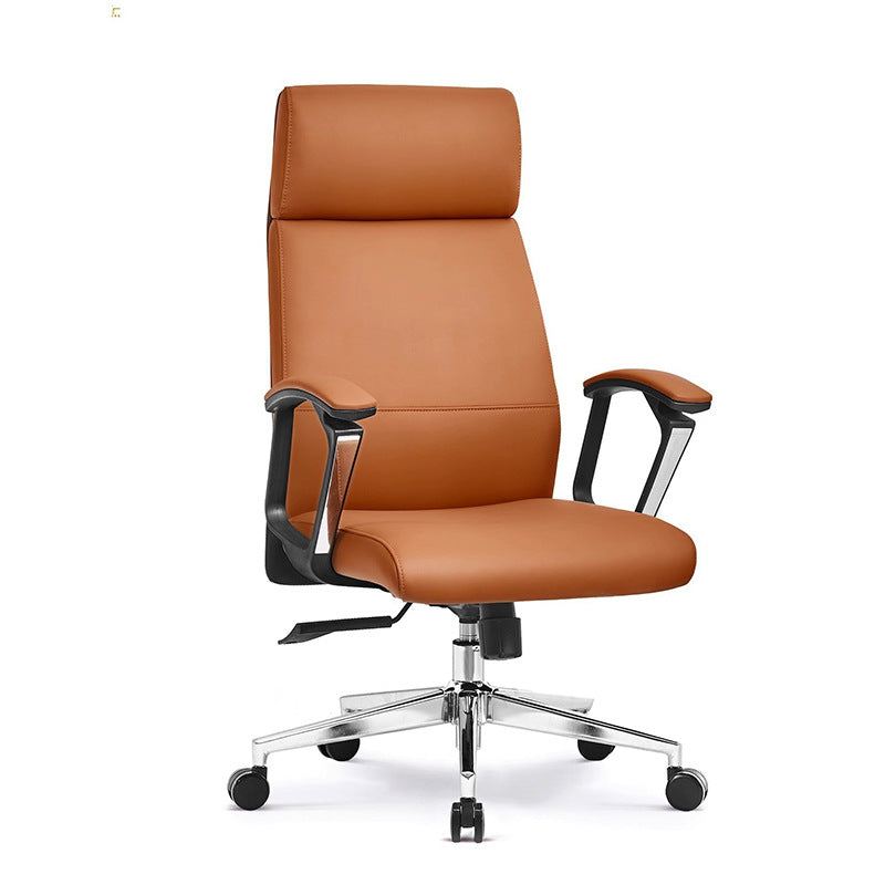 Modern Minimalist Rectangular PU Leather PP Steel Plastic Wood Desk Chair Backrest Armrest For Home Office