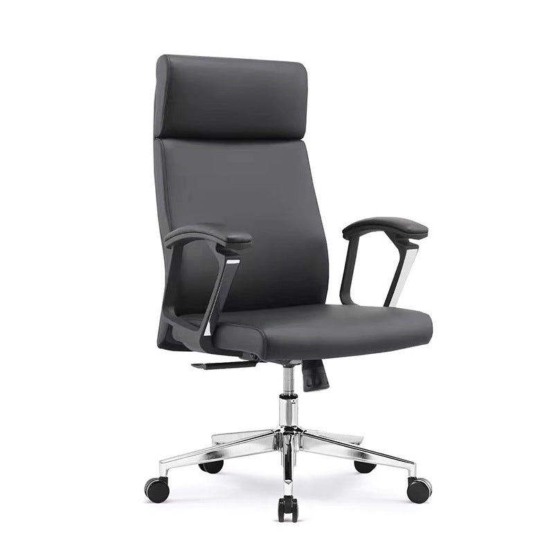 Modern Minimalist Rectangular PU Leather PP Steel Plastic Wood Desk Chair Backrest Armrest For Home Office