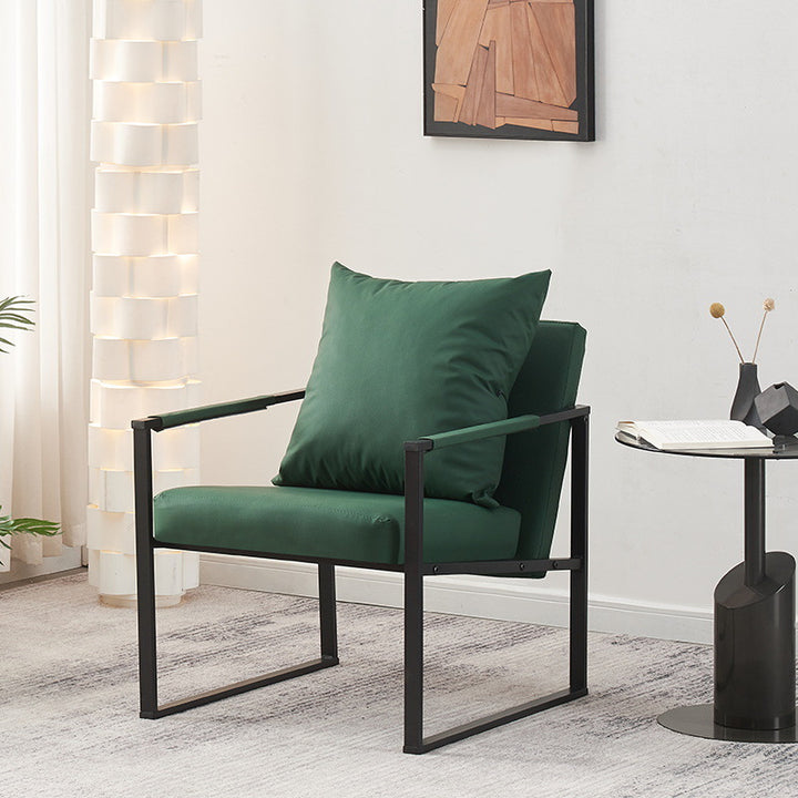 Dossier de chaise contemporain scandinave carré en acier au carbone et cuir synthétique Nappa pour salon 