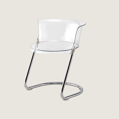 Modern Minimalist Curved PC Iron Dining Chair Backrest Armless For Dining Room