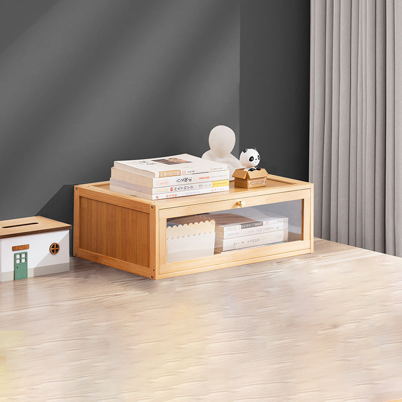 Modern Minimalist Rectangular Acrylic Bamboo Composite Board Bookshelves 1-Cabinet For Living Room