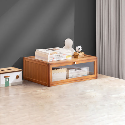 Modern Minimalist Rectangular Acrylic Bamboo Composite Board Bookshelves 1-Cabinet For Living Room