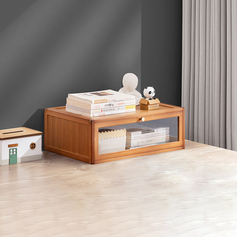 Modern Minimalist Rectangular Acrylic Bamboo Composite Board Bookshelves 1-Cabinet For Living Room