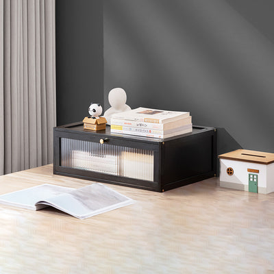 Modern Minimalist Rectangular Acrylic Bamboo Composite Board Bookshelves 1-Cabinet For Living Room