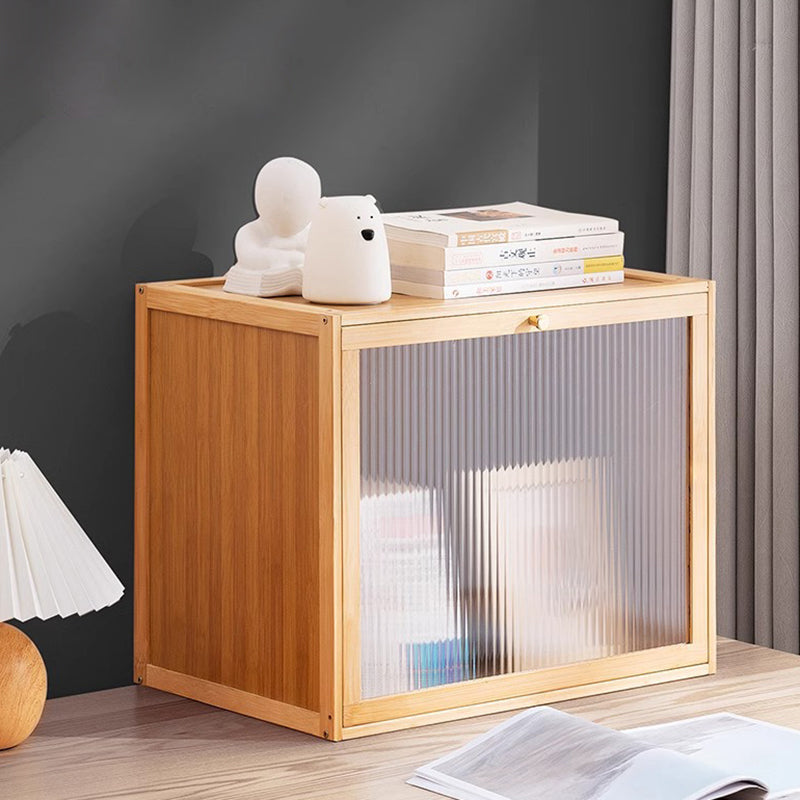 Modern Minimalist Rectangular Acrylic Bamboo Composite Board Bookshelves 1-Cabinet For Living Room
