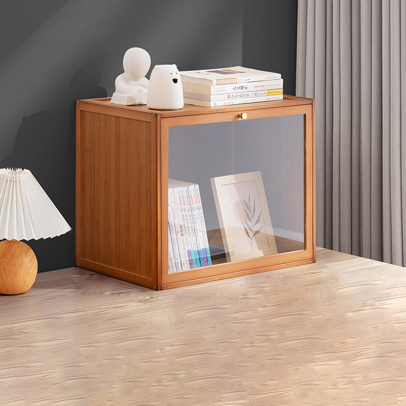Modern Minimalist Rectangular Acrylic Bamboo Composite Board Bookshelves 1-Cabinet For Living Room