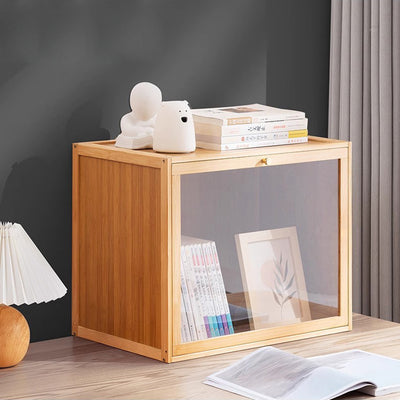 Modern Minimalist Rectangular Acrylic Bamboo Composite Board Bookshelves 1-Cabinet For Living Room