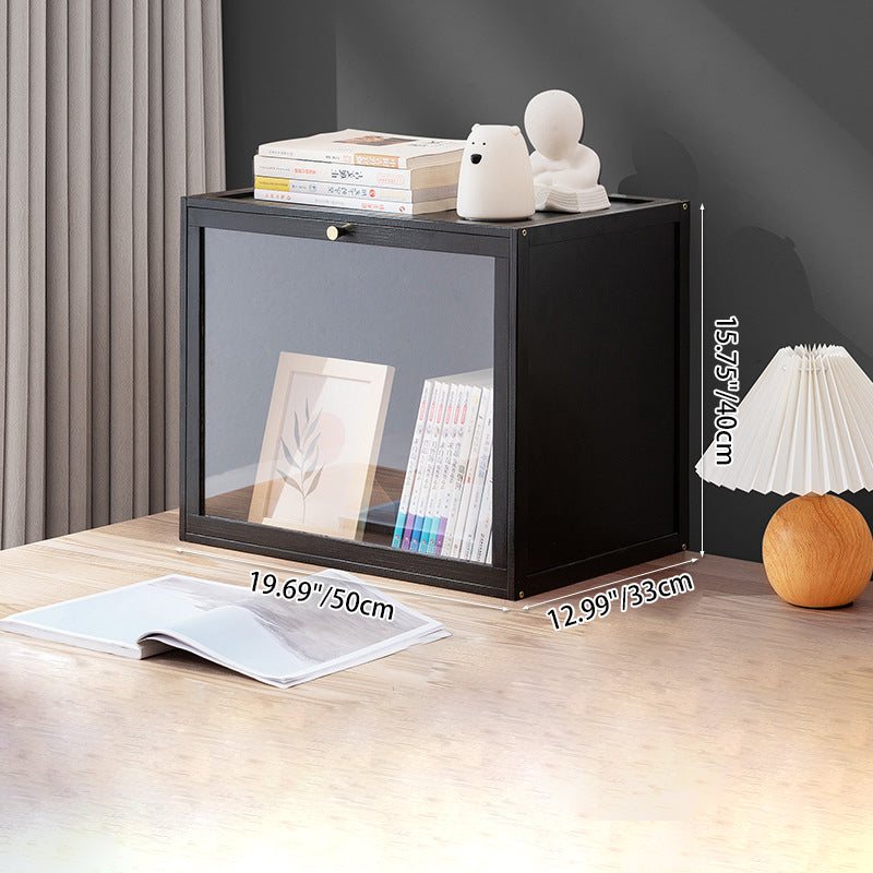 Modern Minimalist Rectangular Acrylic Bamboo Composite Board Bookshelves 1-Cabinet For Living Room