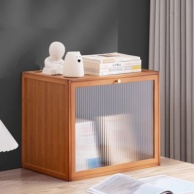 Modern Minimalist Rectangular Acrylic Bamboo Composite Board Bookshelves 1-Cabinet For Living Room